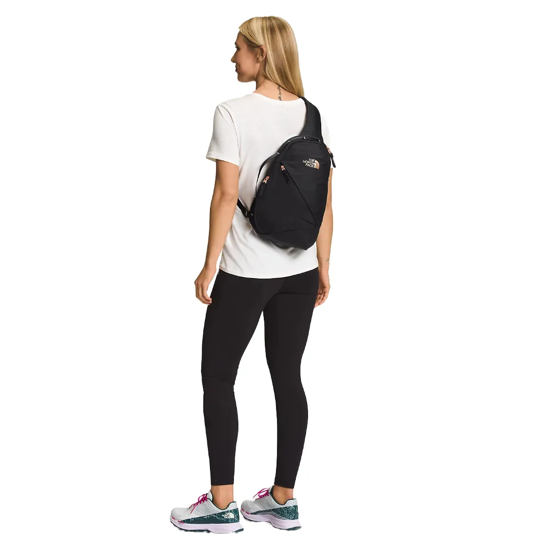 The North Face Women’s Isabella Sling Bag – TNF Black Heather/Brilliant Coral