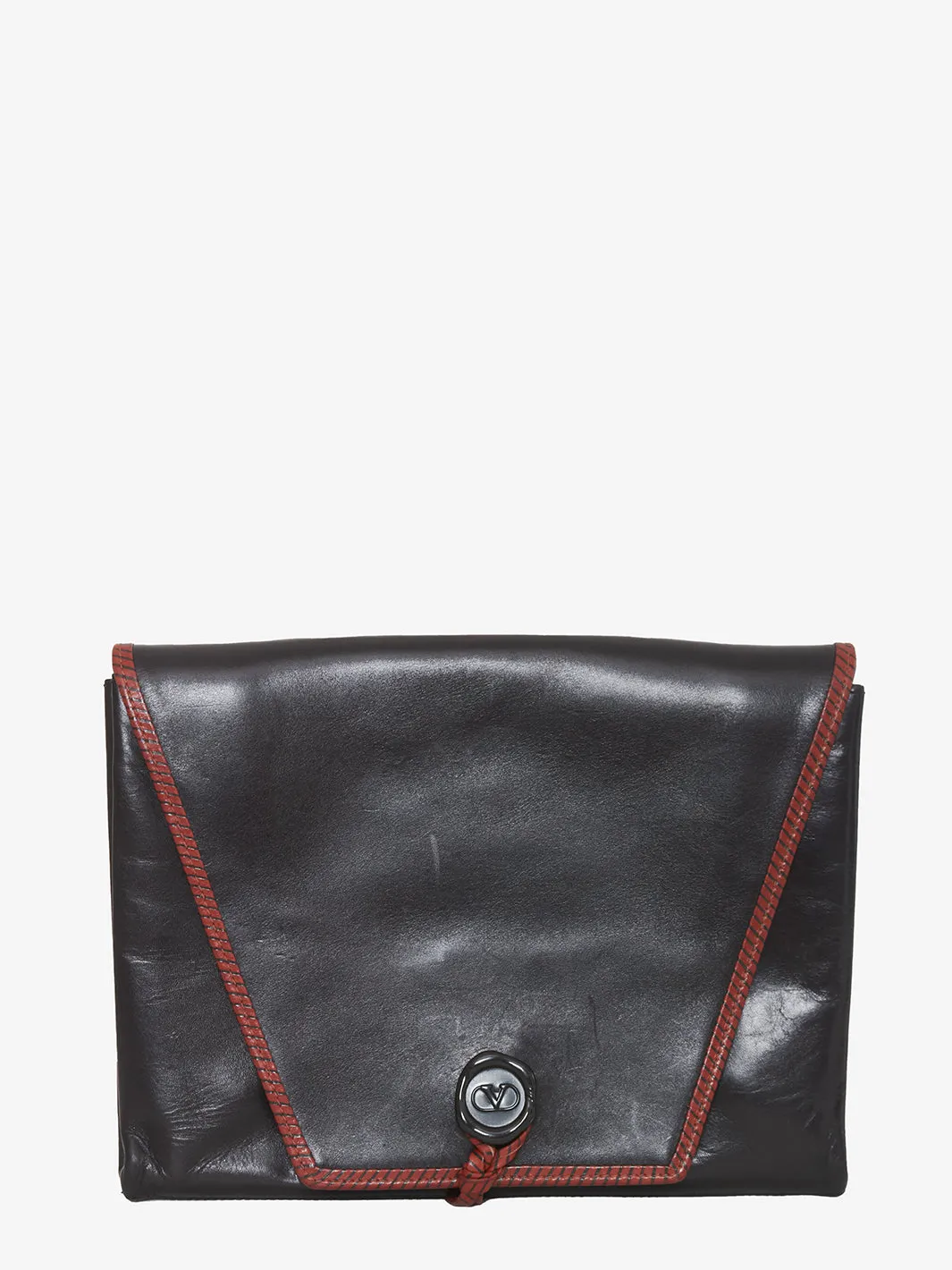 Valentino Black leather clutch bag