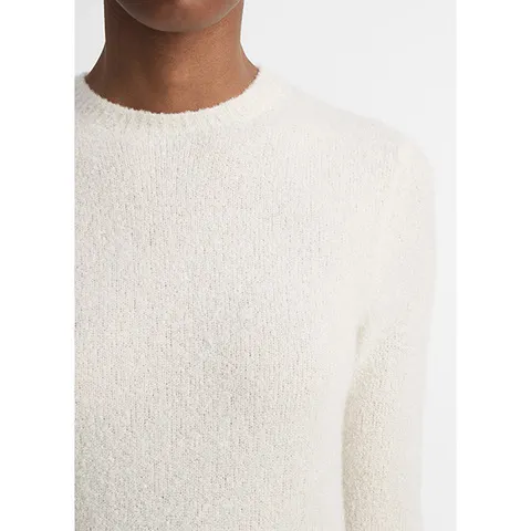 Vince Soft Bouclé LS Crew Sweater Ivory