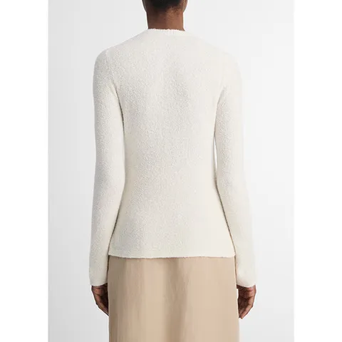 Vince Soft Bouclé LS Crew Sweater Ivory