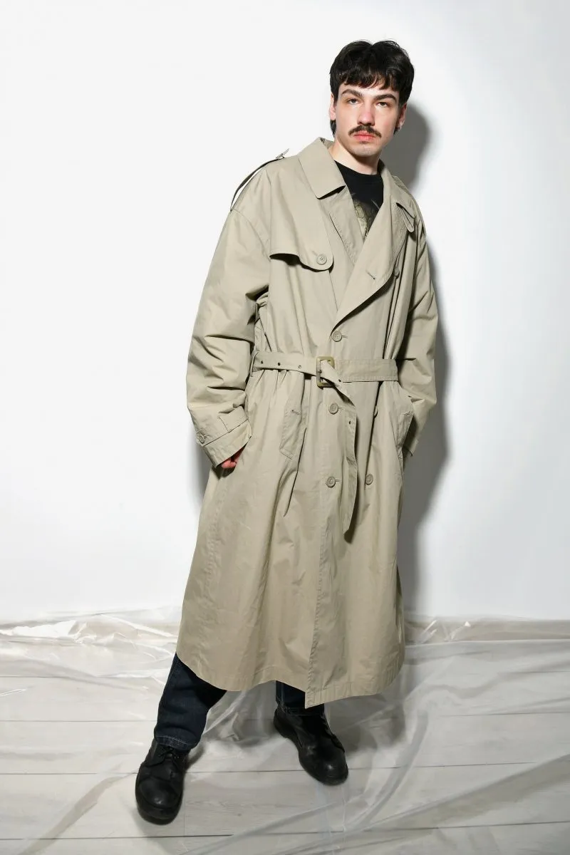 Vintage detective trench coat mens beige