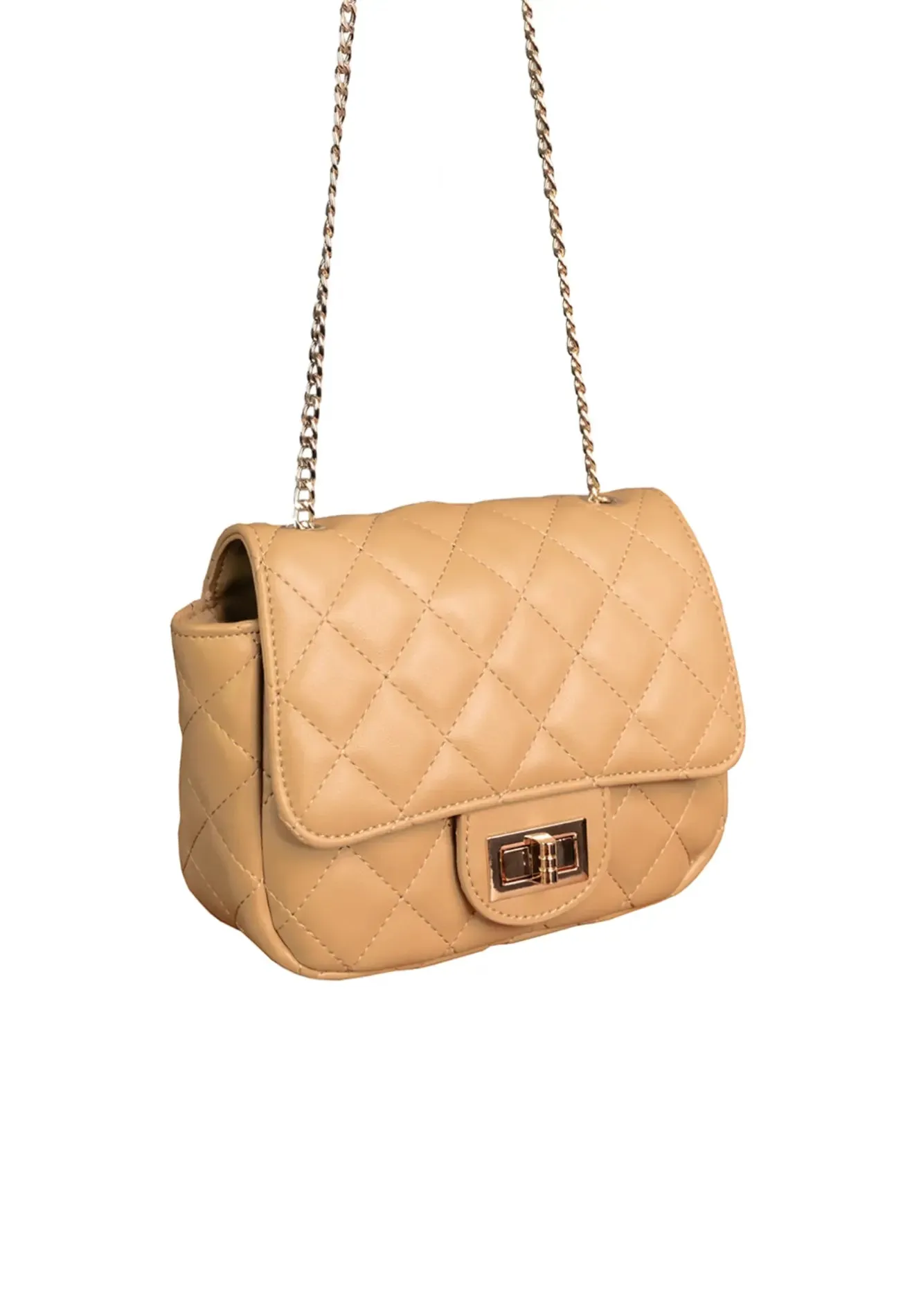 VOIR CHARLOTTE Quilted Vintage Chain Sling Bag