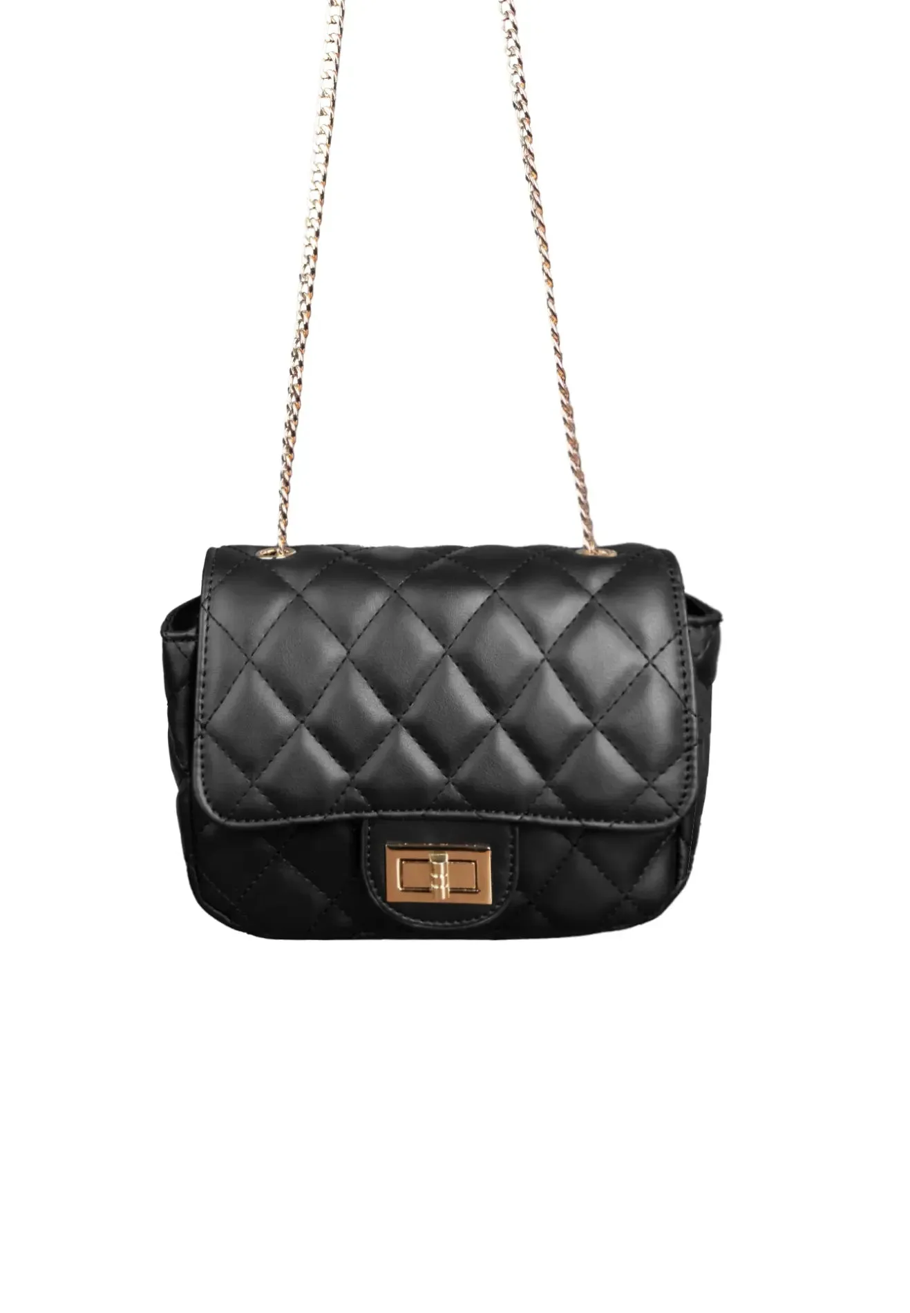 VOIR CHARLOTTE Quilted Vintage Chain Sling Bag