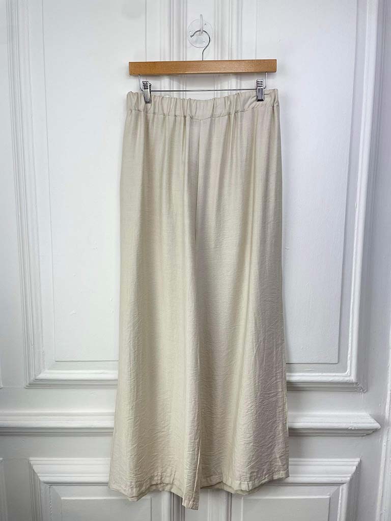 Wide Leg Trousers - Stone