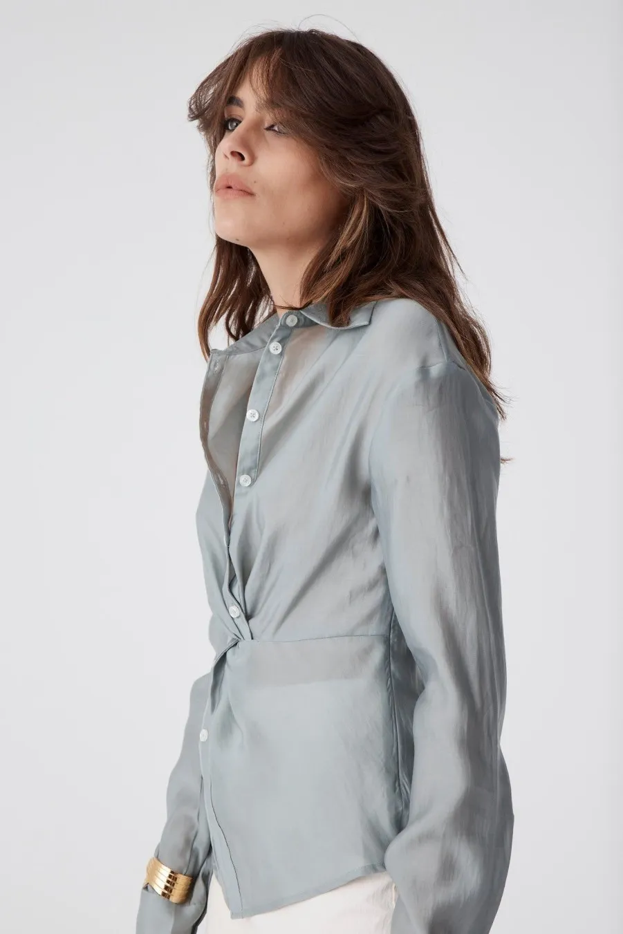 Women Atoir  | Knotted Shirt Grey Mist