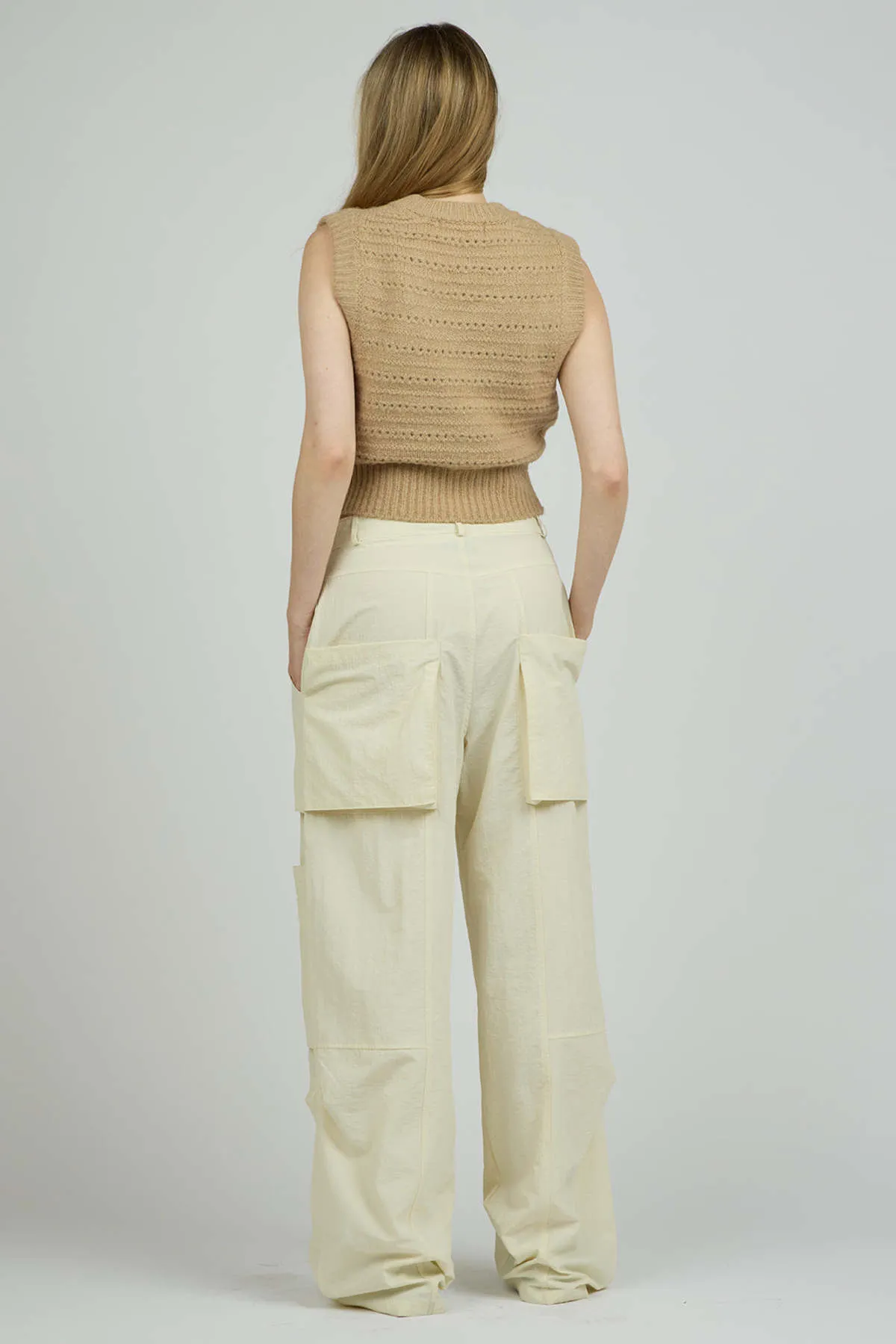 Wool Sweater Vest - Nude